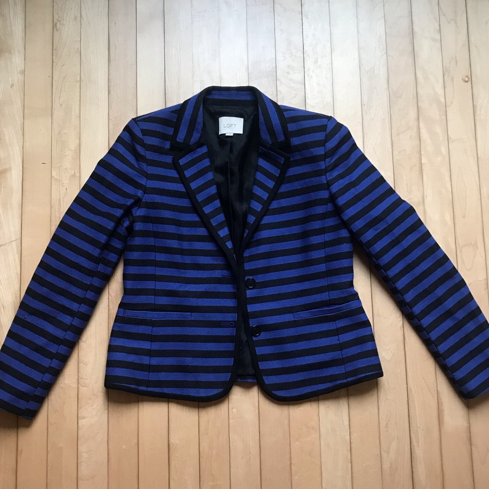 Ann Taylor LOFT Black & Blue Suit Jacket